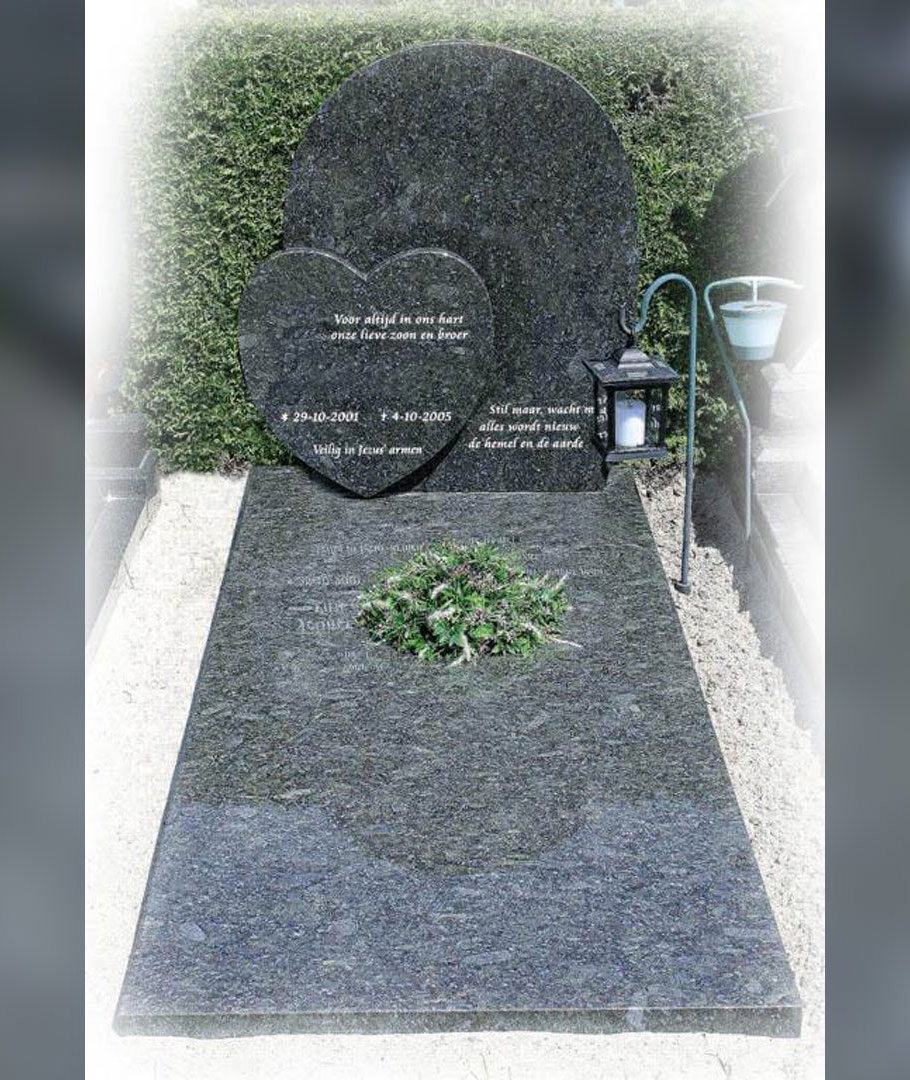 Hartvormige grafsteen