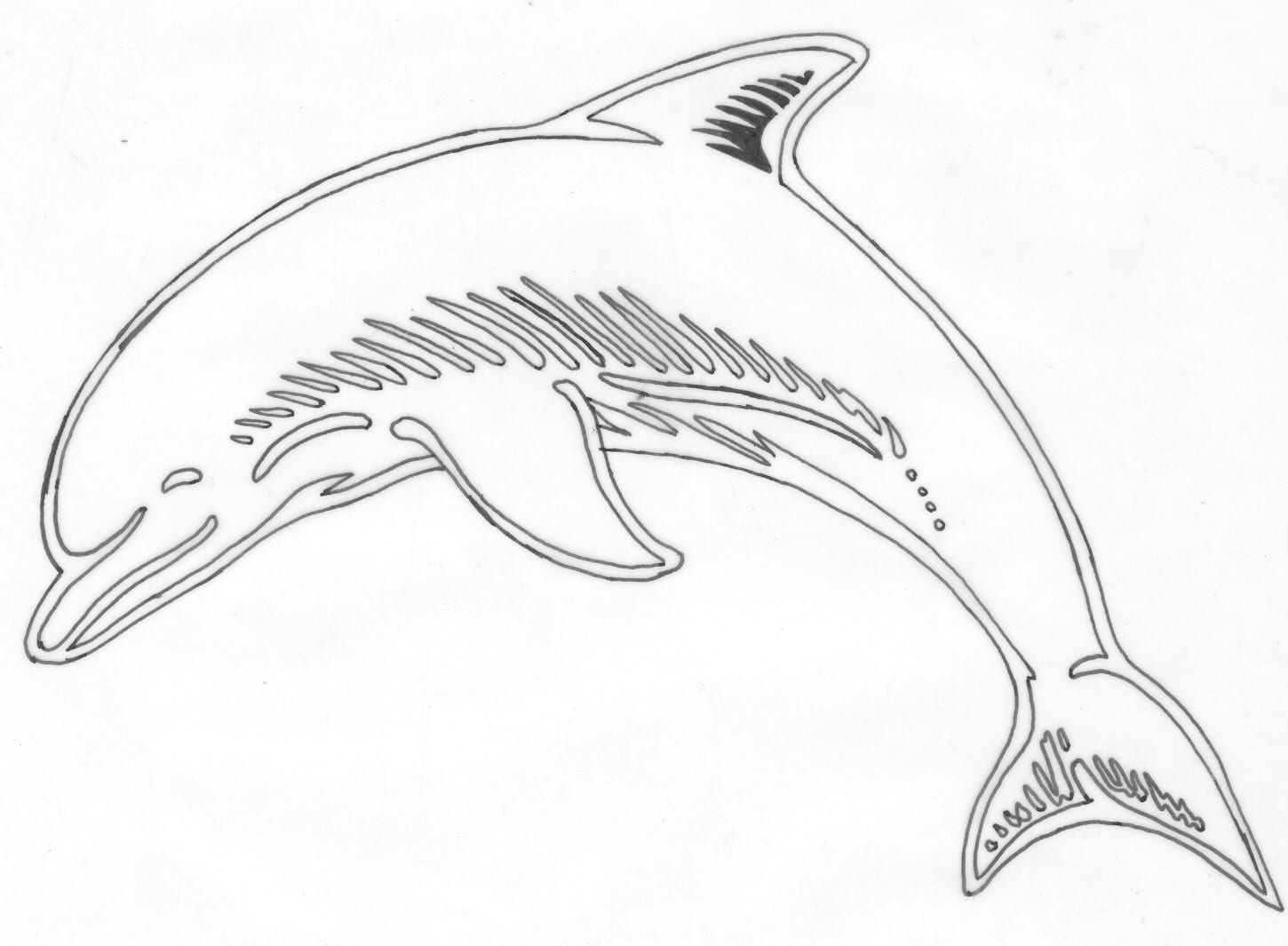 Een afbeelding van een dolfijn die kan worden gezandstraald op een grafmonument