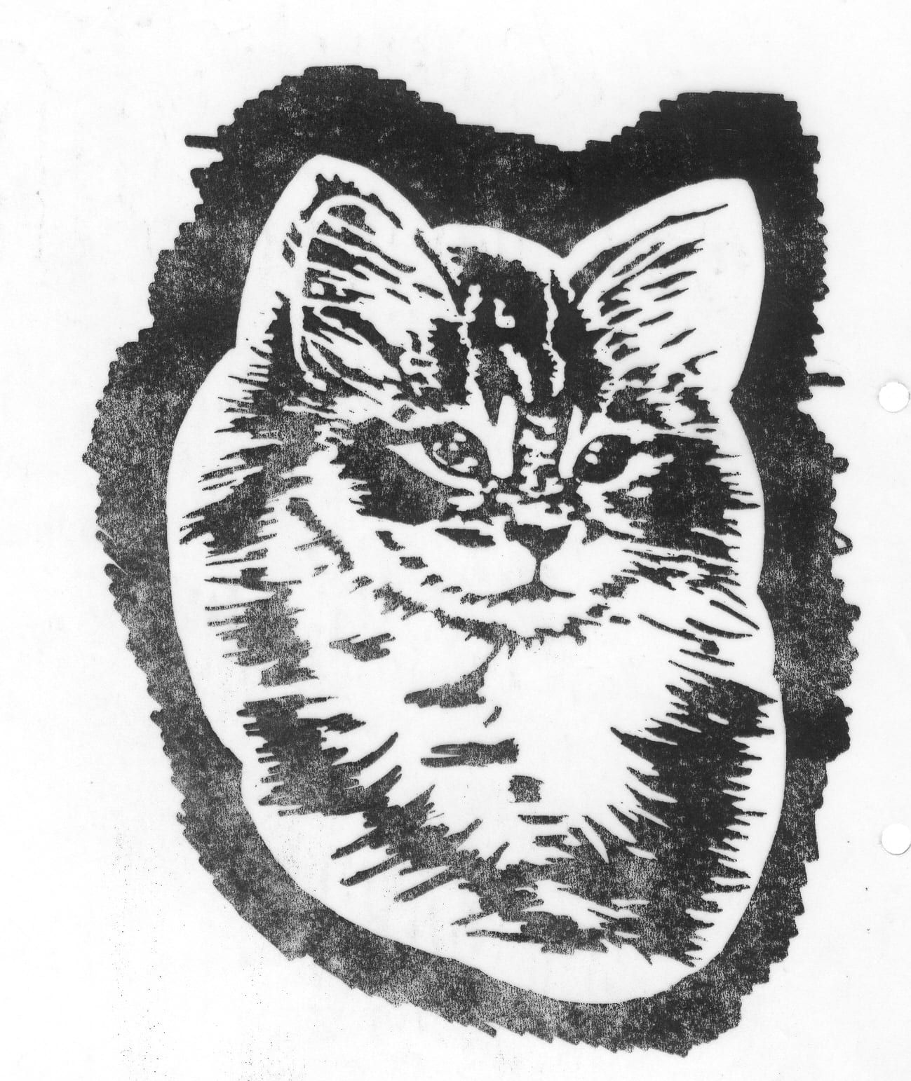 Een afbeelding van een kat die kan worden gezandstraald op een grafmonument