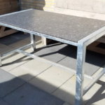 Natuursteen tafelblad Steel Grey graniet geborsteld