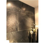 Tegels carbon gold geborsteld scaled
