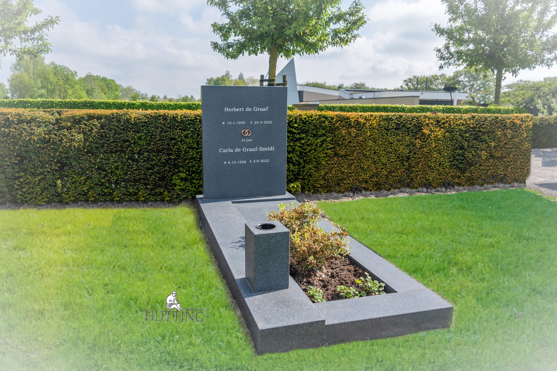 QR code op grafsteen - Hutting Natuursteen