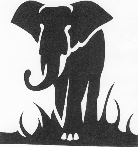 Een afbeelding van een olifant die kan worden gezandstraald op een grafmonument